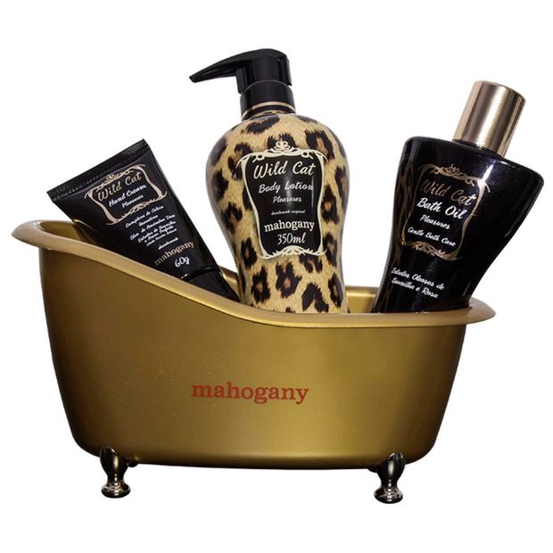 Kit-Presente-Wild-Cat-com-banheira-dourada